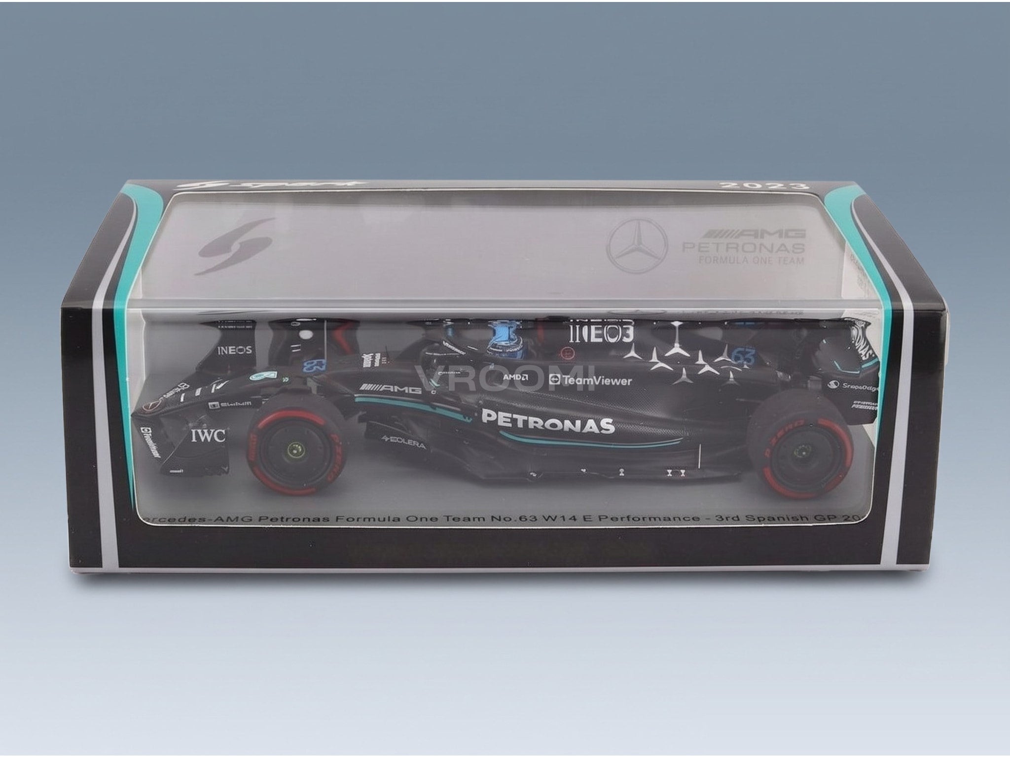 Mercedes F1 W14 Team Mercedes-AMG Petronas Formula One No. 63 3rd Spain GP George Russell 2023 Spark Model 1:43 scale model - original packaging