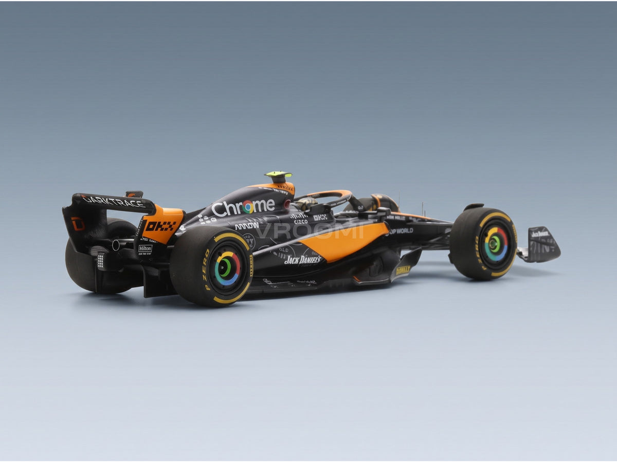 McLaren F1 MCL60 Team McLaren No. 4 Lando Norris Las Vegas GP 2023 Spark Model 1:43 scale model - rear three-quarter view