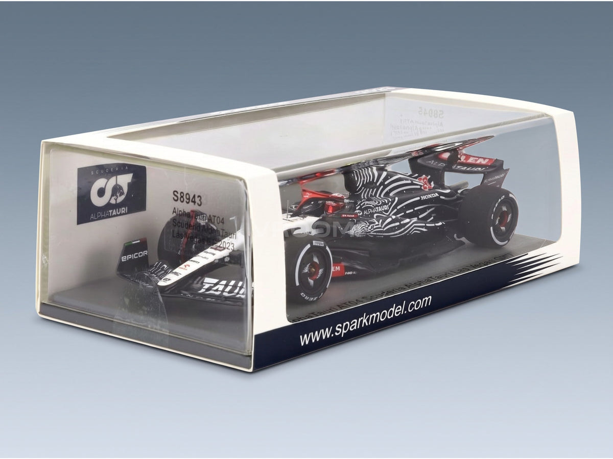 AlphaTauri AT04 Team AlphaTauri No. 22 Yuki Tsunoda Las Vegas USA GP 2023 Spark Model 1:43 scale model - original packaging