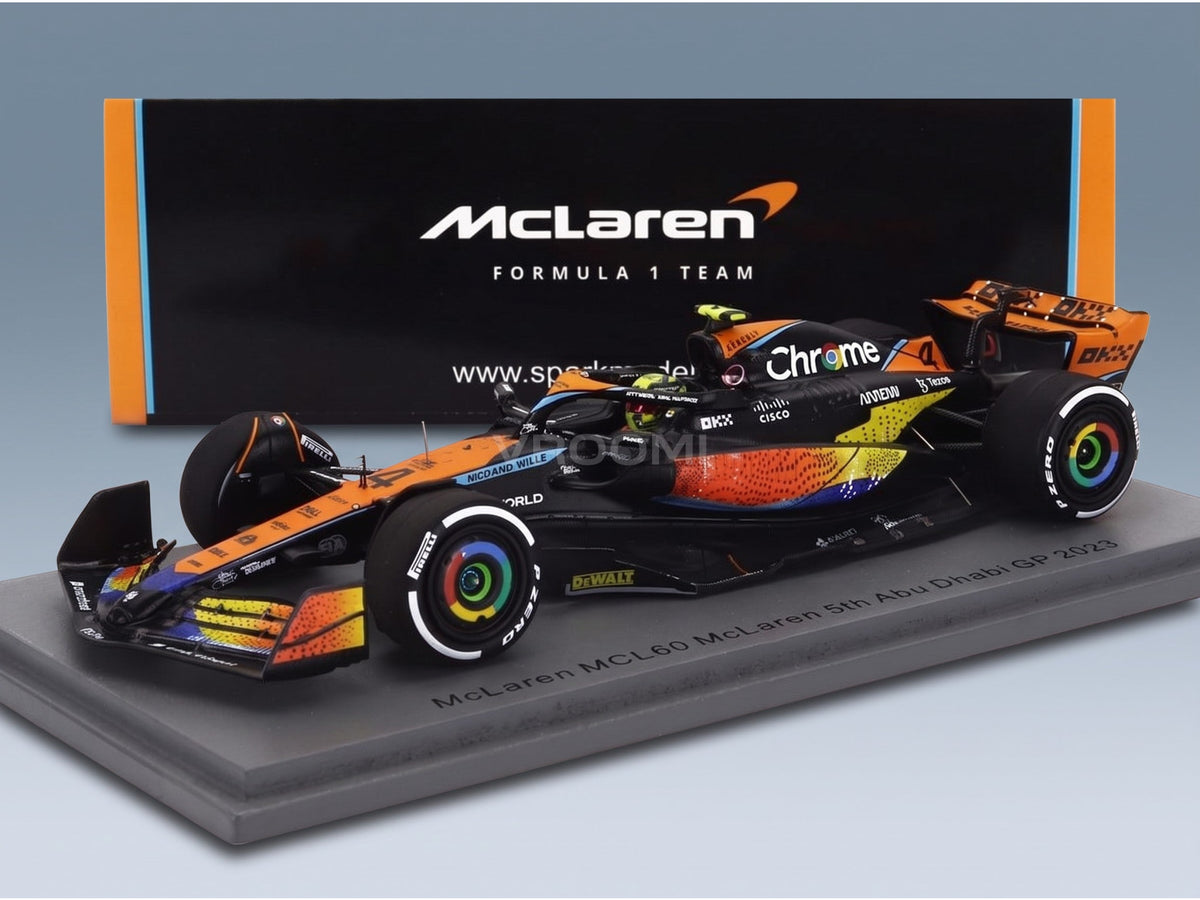 McLaren F1 MCL60 Team McLaren No. 4 5th Abu Dhabi GP 2023 Lando Norris Spark Model 1:43 scale model - original packaging