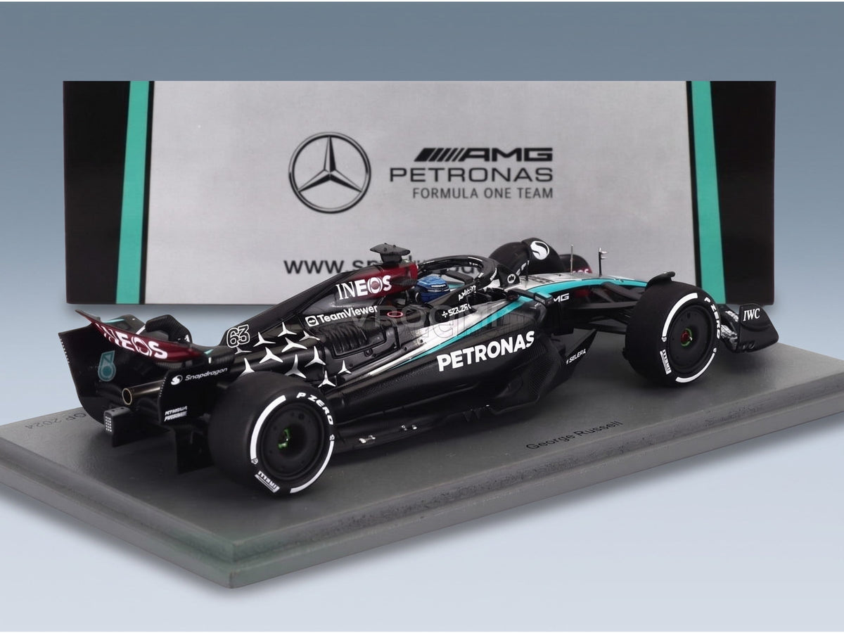 Mercedes W15 EQ Performance AMG Petronas Motorsport No. 63 George Russell Bahrain GP 2024 Spark Model 1:43 scale model - original packaging