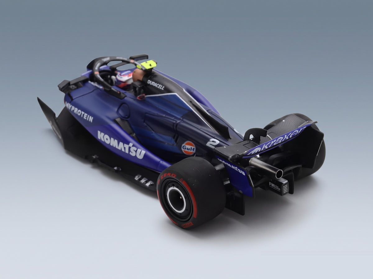 Williams FW46 Team Williams Racing No. 2 Logan Sargeant Bahrain GP 2024 Spark Model 1:43 - rear three-quarter view