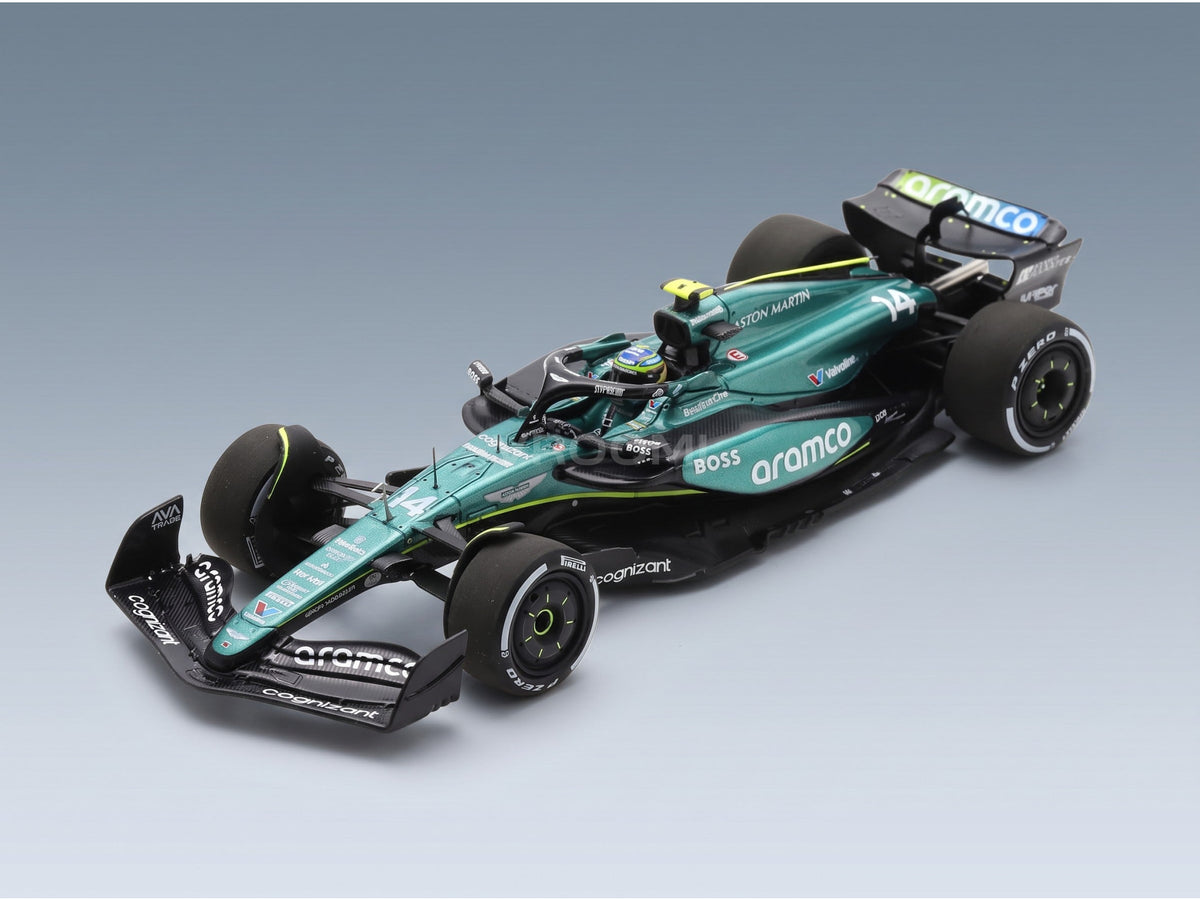 Aston Martin AMR24 Team Aramco Cognizant No. 14 5th Saudi Arabia GP Fernando Alonso 2024 Spark Model 1:43 scale model - front three-quarter view
