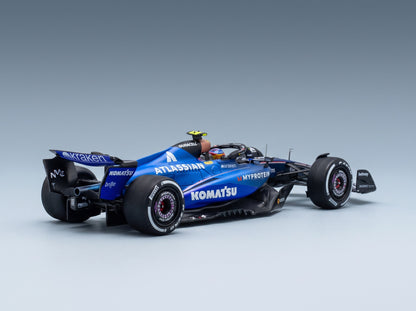 Williams FW47 Atlassian Williams Racing No. 55 Carlos Sainz Azerbaijan GP 2025 with Pit Board Spark 1:43 scale model - rear three-quarter view