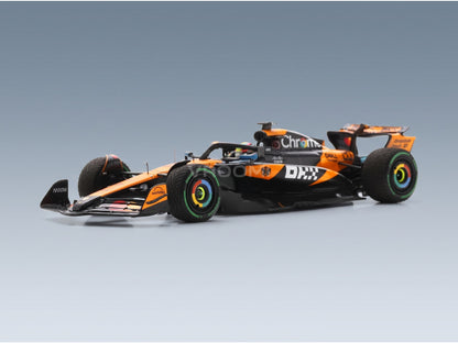McLaren F1 MCL39 McLaren No. 81 Oscar Piastri Winner Belgium GP with Rain Tyres 2025 Spark Model 1:43 scale model - side view