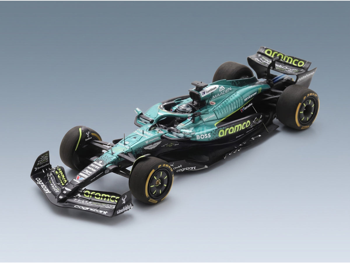 Aston Martin F1 AMR25 Team Aramco Cognizant No. 18 Lance Stroll USA GP 2025 Spark Model 1:43 scale model - front three-quarter view