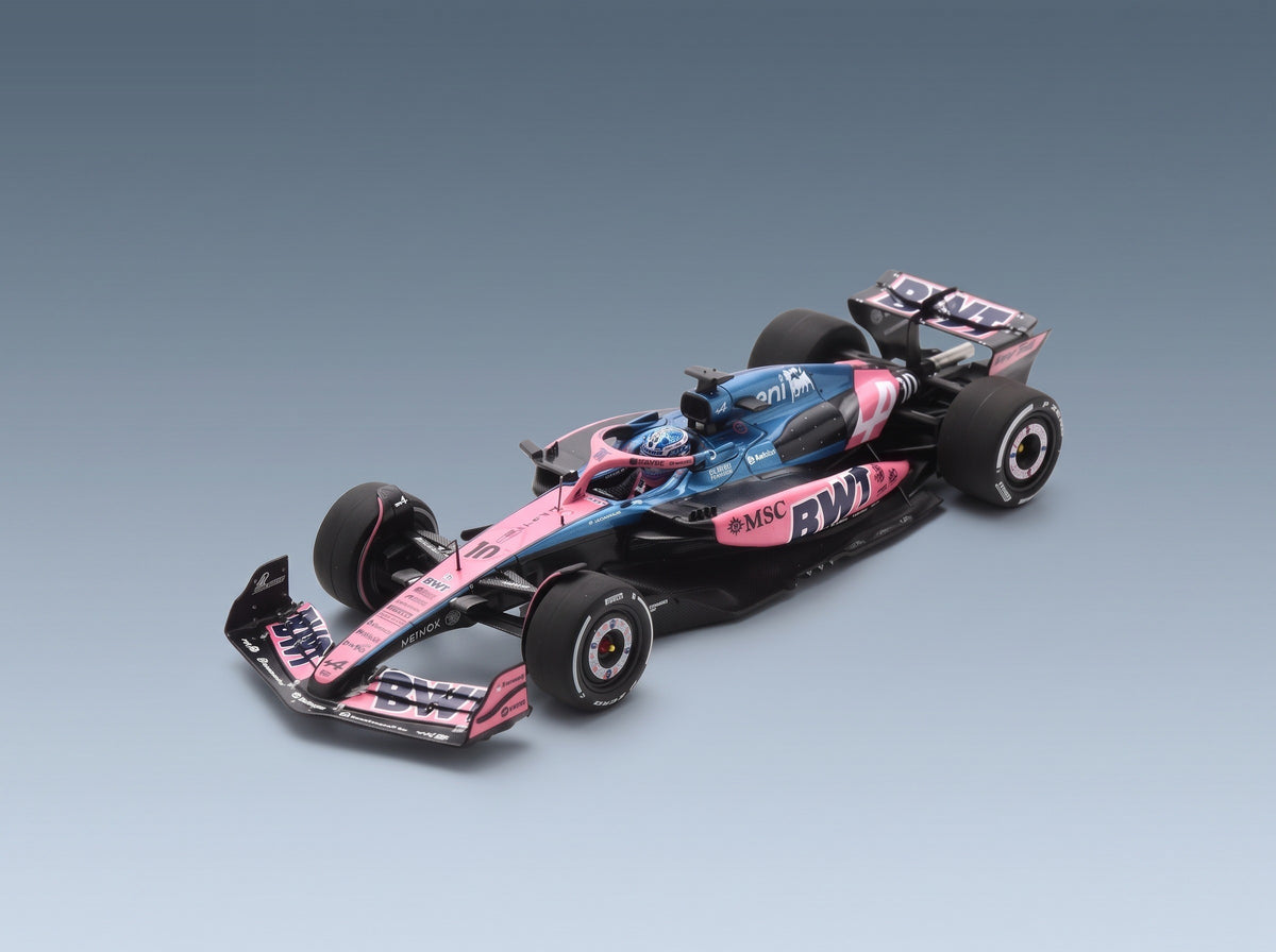 Alpine A525 BWT Alpine F1 Team No. 10 Pierre Gasly Las Vegas GP 2025 with Pit Board Spark Model 1:43 scale model - front three-quarter view