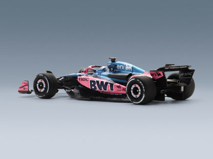 Alpine A525 BWT Alpine F1 Team No. 10 Pierre Gasly Las Vegas GP 2025 with Pit Board Spark Model 1:43 scale model - rear three-quarter view