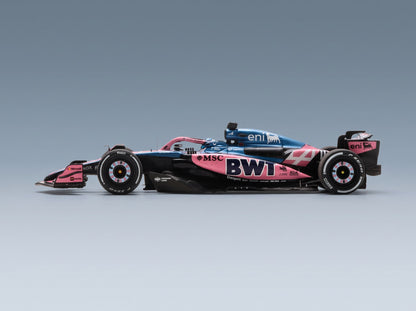 Alpine A525 BWT Alpine F1 Team No. 10 Pierre Gasly Las Vegas GP 2025 with Pit Board Spark Model 1:43 scale model - side view