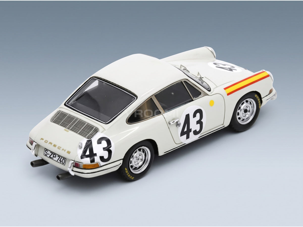 Porsche 911S Team J.Franc No. 43 Antony Fischaber Jacques Dewes 24h Le Mans 1967 Spark Model 1:43 scale model - rear three-quarter view