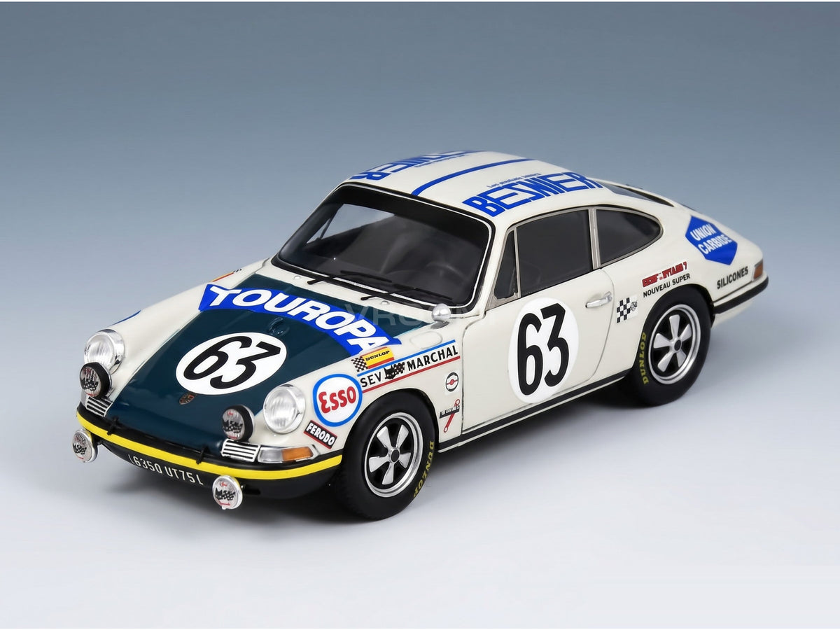 Porsche 911S Coupé Team M. Martin No. 63 Mazzia Mauroy 24h Le Mans 1969 Spark Model 1:43 scale model - front three-quarter view