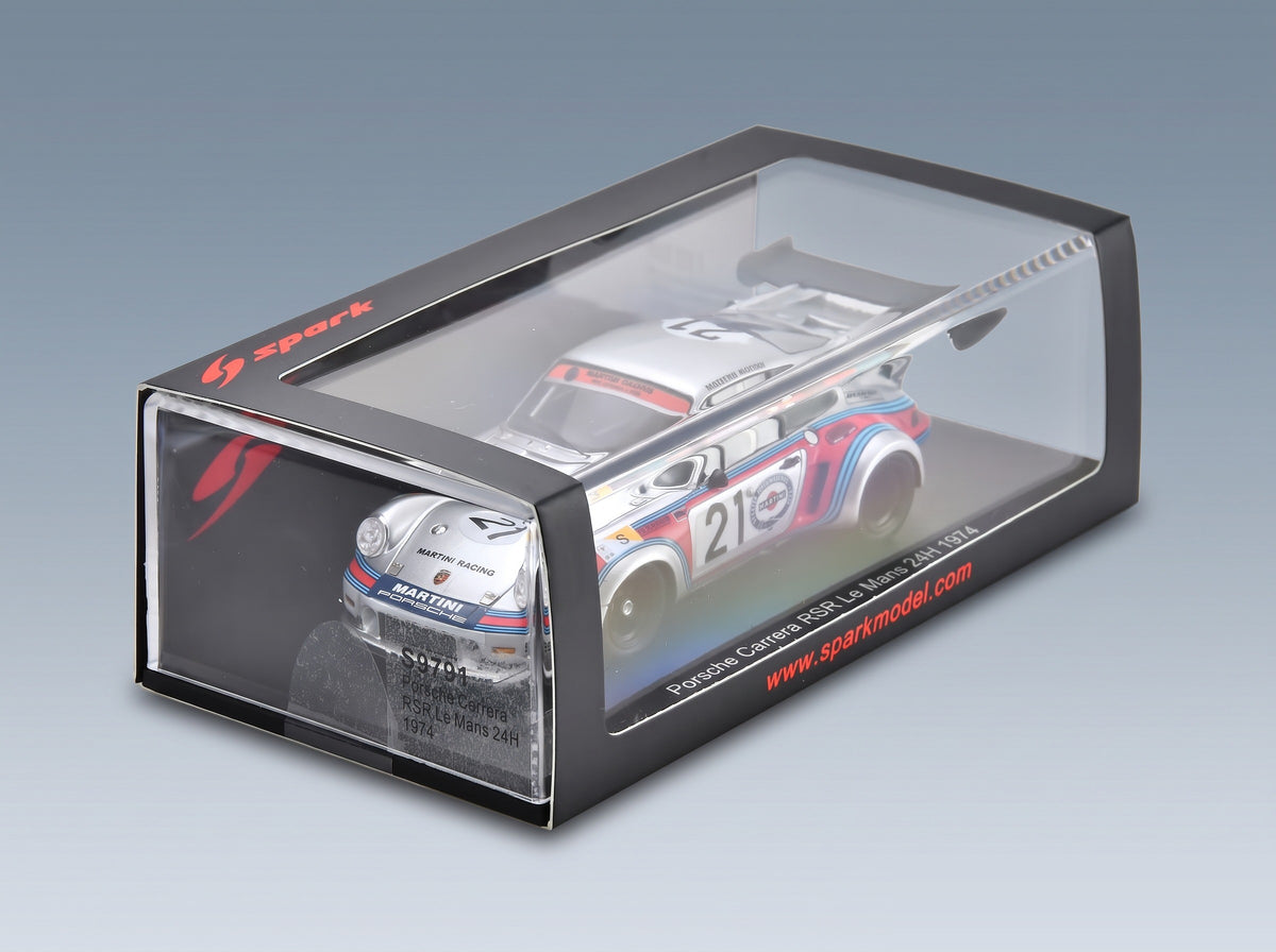 PORSCHE - 911 930 CARRERA RSR TURBO 2.1L TEAM MARTINI RACING N 21 24h LE MANS 1974 HELMUT KOINIGG - MANFRED SCHURTI - SILVER RED BLUE scale model - original packaging