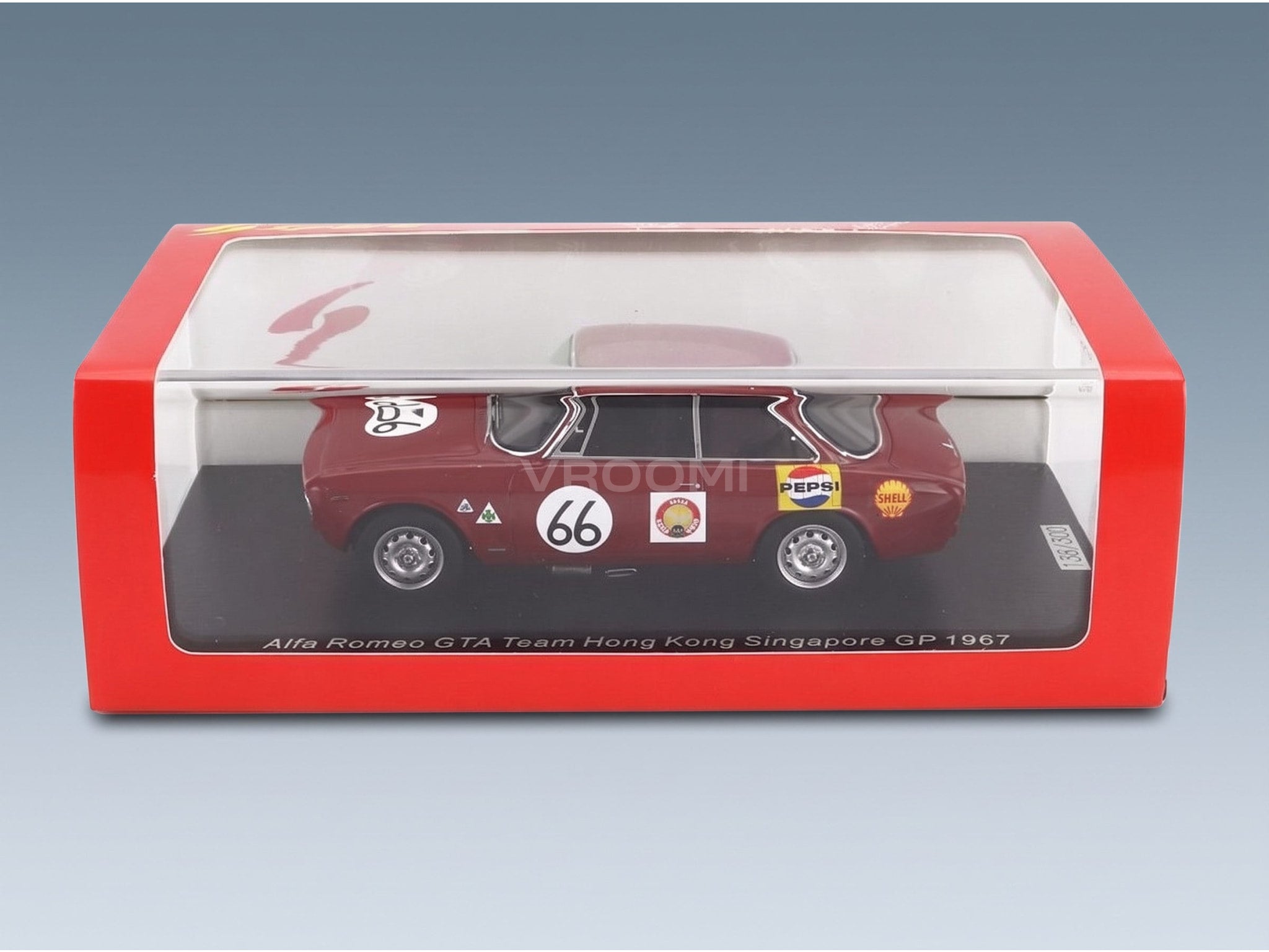 Alfa Romeo Giulia GTA Team Hong Kong No. 66 Albert Poon Singapore GP 1967 Spark Model 1:43 scale model - original packaging
