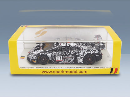Lamborghini Huracán GT3 EVO Barwell Motorsport No. 77 Ahmad Al Harthy Sandy De Haan Alex MacDowall Sandy Mitchell 24h Spa 2022 Spark Model 1:43 scale model - original packaging