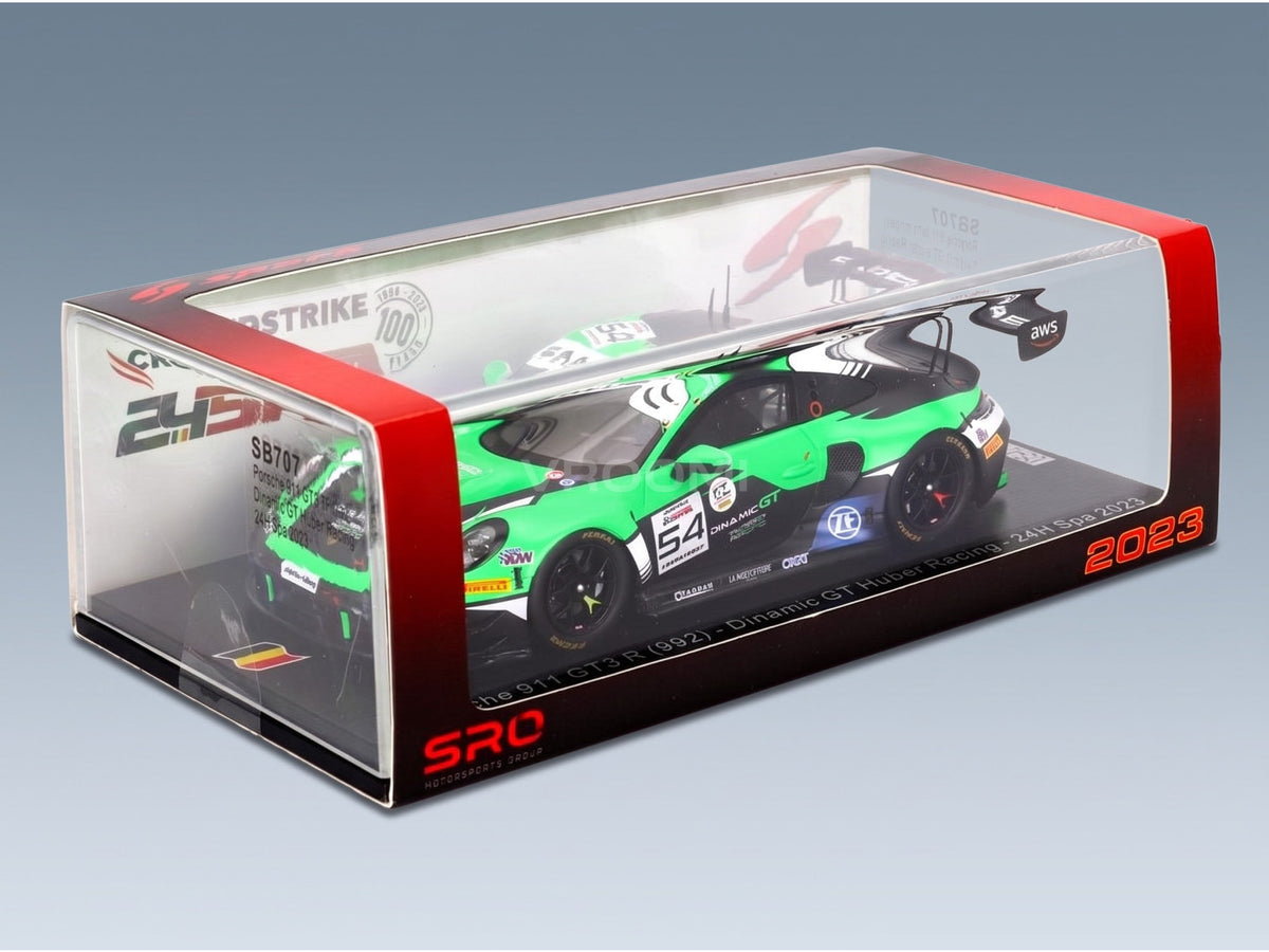 Porsche 911 992 GT3 R Huber Racing No. 54 Guven Muller Engelhart 24h Spa 2023 Spark Model 1:43 scale model - original packaging