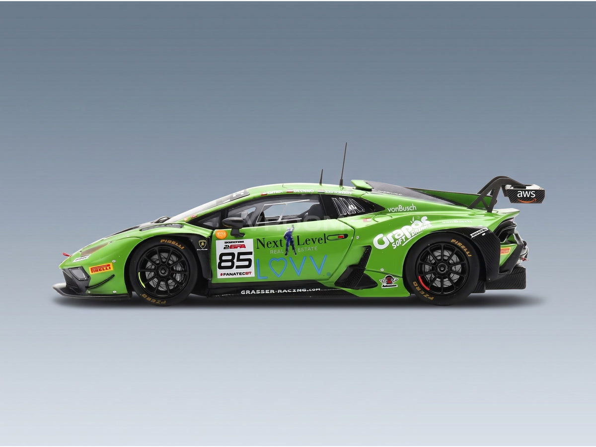 Lamborghini Huracán GT3 EVO 2 GRT Grasser No. 85 Schmid Hites Van Berlo Winner Silver Cup 24h Spa 2023 Spark Model 1:43 scale model - side view
