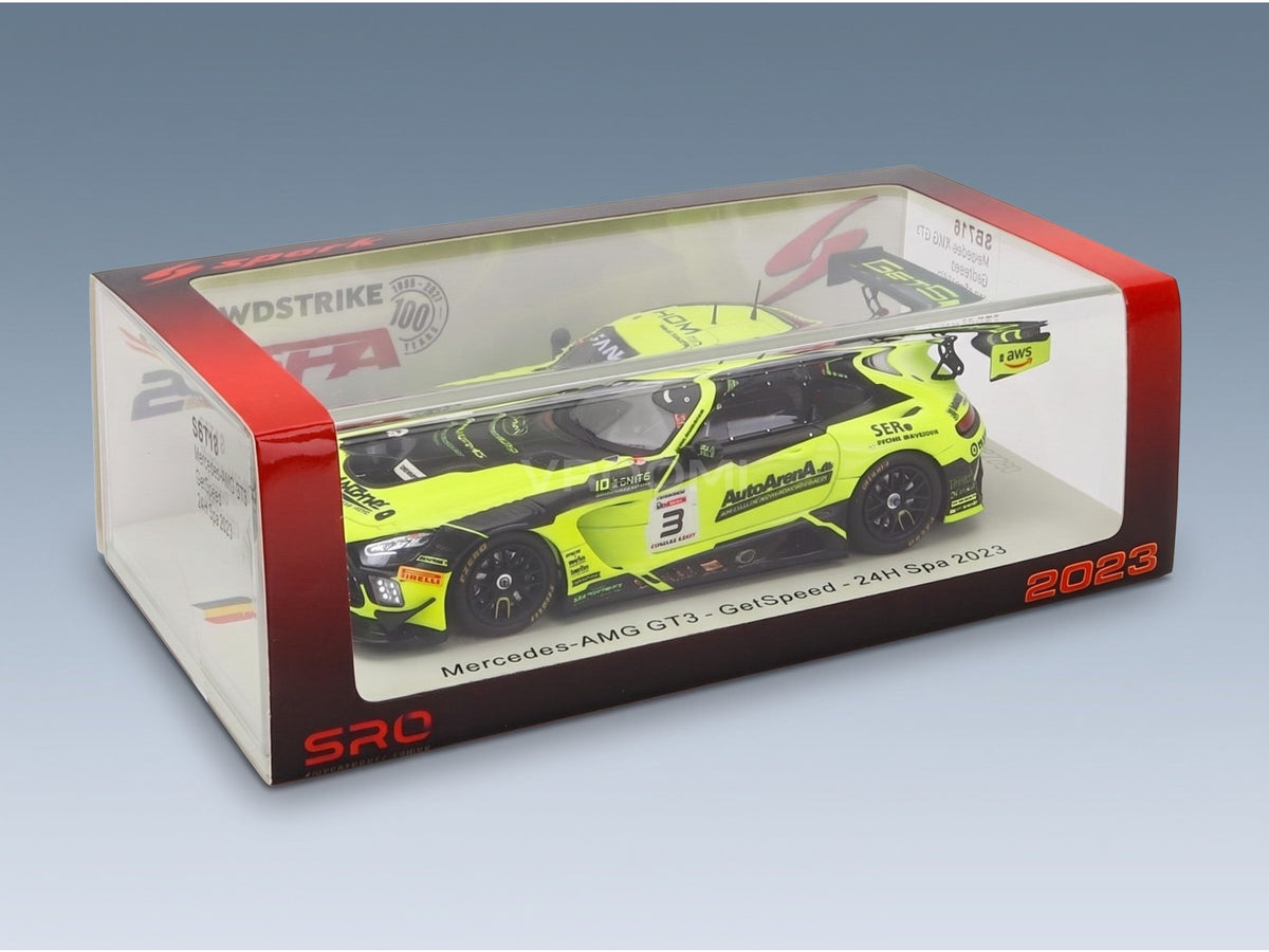 Mercedes-AMG GT3 Team GetSpeed No. 3 F. Scholze K. Heyer P. Assenheimer A. Peroni 24h Spa 2023 Spark Model 1:43 scale model - original packaging