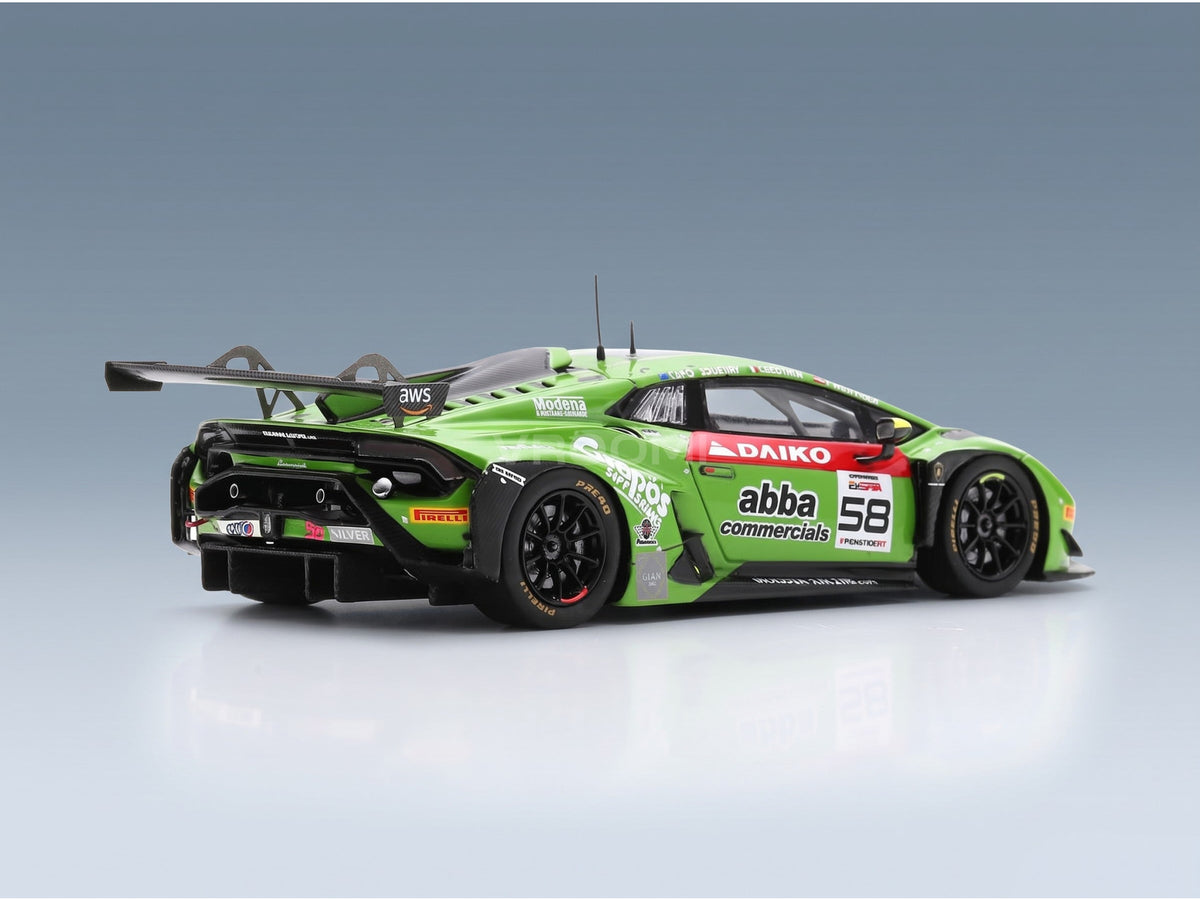 Lamborghini Huracán GT3 EVO 2 Grasser Racing No. 0 Crestani Neary Tweraser Capo 24h Spa 2023 Spark Model 1:43 scale model - rear three-quarter view