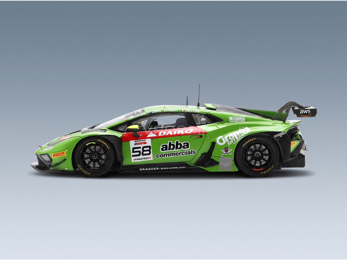 Lamborghini Huracán GT3 EVO 2 Grasser Racing No. 0 Crestani Neary Tweraser Capo 24h Spa 2023 Spark Model 1:43 scale model - side view