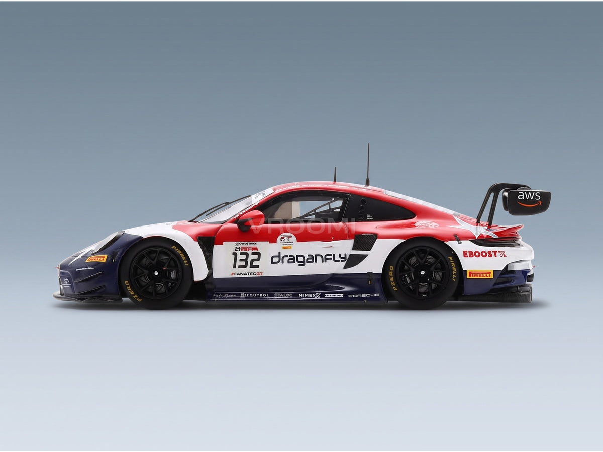 Porsche 911 992 GT3 R GMG Racing No. 132 Wadhington Sofronas Long Bleekemolen 24h Spa 2023 Spark Model 1:43 scale model - side view