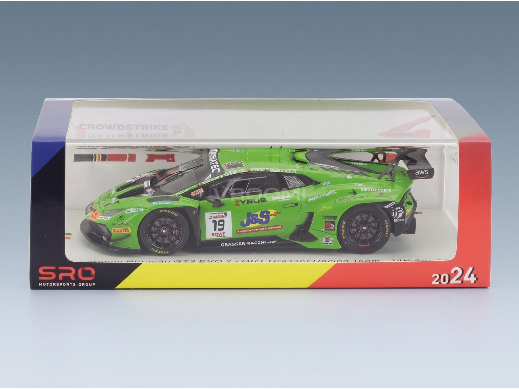 Lamborghini Huracán GT3 EVO2 Team GRT Grasser Racing No. 19 Llarena Cook Moulin Qarajouli 24h Spa 2024 Spark Model 1:43 scale model - original packaging