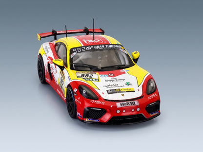 Porsche 718 Cayman GT4 CS W&S Motorsport No. 982 Winner Cup 3 AM + No. 962 Winner Cup 3 Pro 24h Nürburgring 2026 IXO Models 1:43 scale model - front three-quarter view