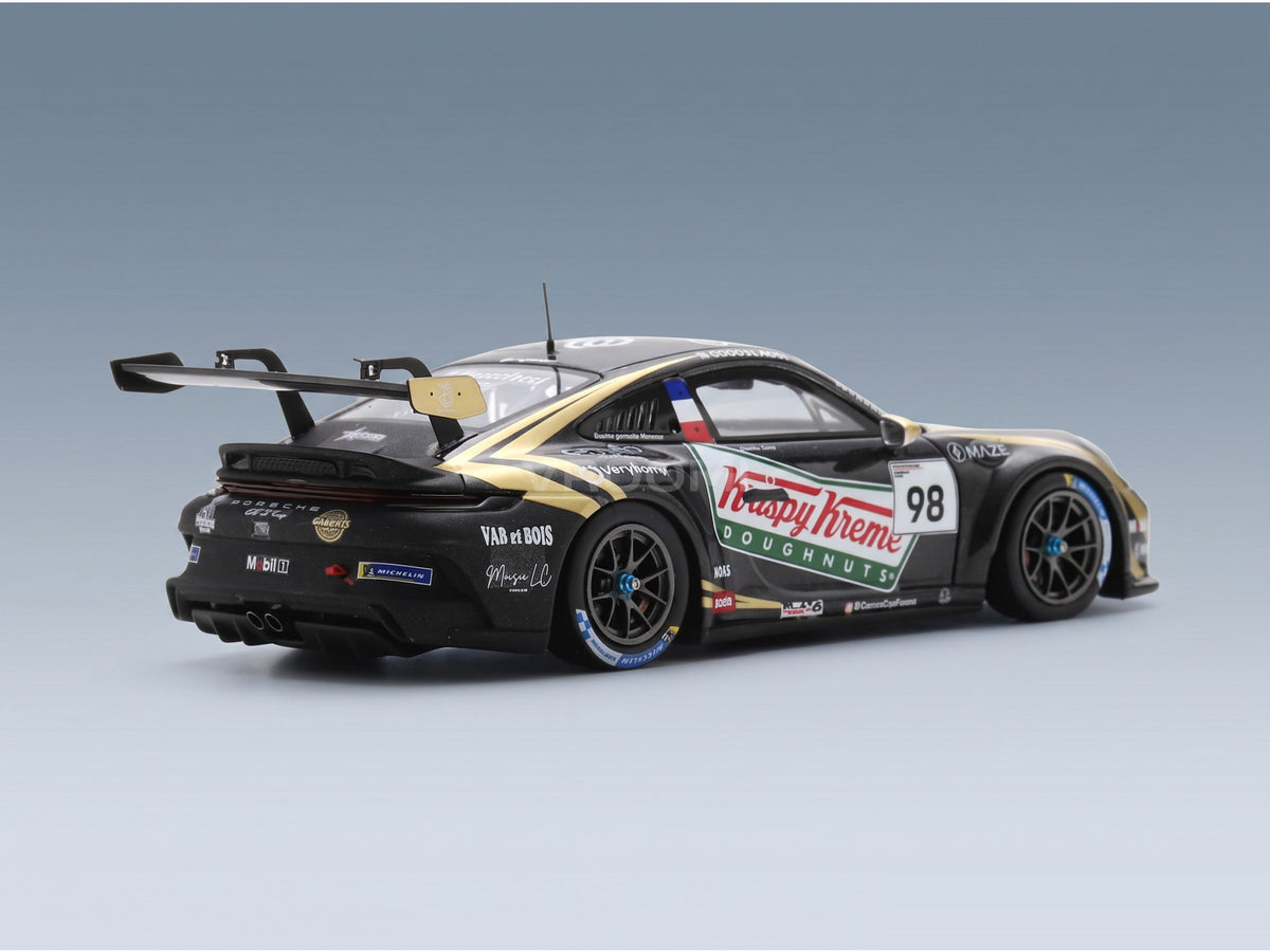 Porsche 911 992 GT3 Cup No. 98 Dorian Boccolacci France Champion Porsche Carrera Cup 2023 Spark Model 1:43 scale model - rear three-quarter view