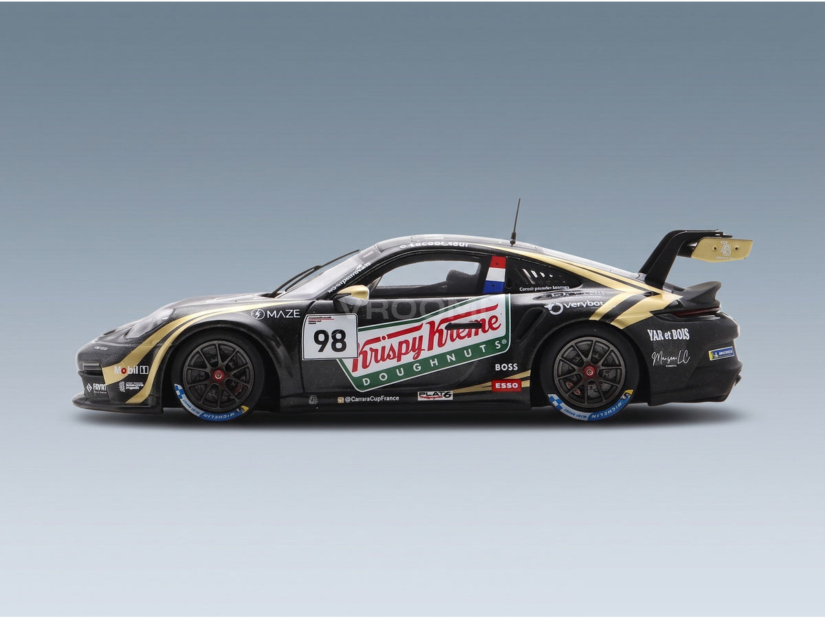 Porsche 911 992 GT3 Cup No. 98 Dorian Boccolacci France Champion Porsche Carrera Cup 2023 Spark Model 1:43 scale model - side view