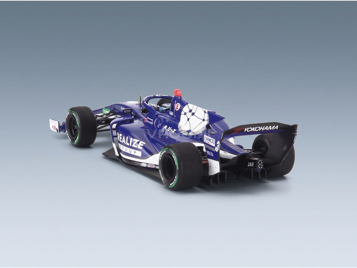 Dallara SF23 TRD 01F Realize Corporation Kondo Racing No. 3 Kenta Yamashita Super Formula 2024 Spark Model 1:43 scale model - rear three-quarter view
