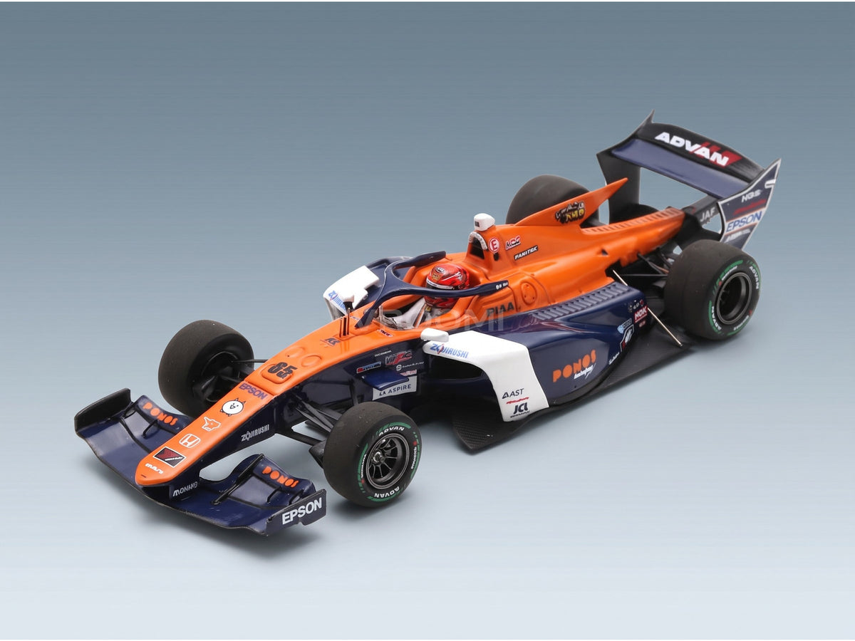 Dallara SF23 HR-417-E Team Ponos Nakajima Racing M-TEC No. 65 Ren Sato Super Formula 2024 Spark Model 1:43 scale model - front three-quarter view
