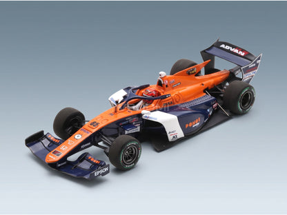 Dallara SF23 HR-417-E Team Ponos Nakajima Racing M-TEC No. 65 Ren Sato Super Formula 2024 Spark Model 1:43 scale model - front three-quarter view