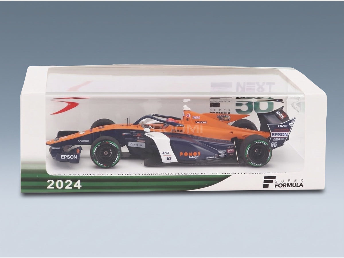 Dallara SF23 HR-417-E Team Ponos Nakajima Racing M-TEC No. 65 Ren Sato Super Formula 2024 Spark Model 1:43 scale model - original packaging