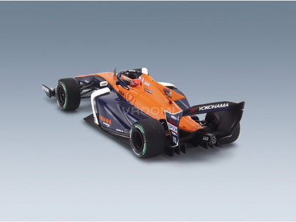 Dallara SF23 HR-417-E Team Ponos Nakajima Racing M-TEC No. 65 Ren Sato Super Formula 2024 Spark Model 1:43 scale model - rear three-quarter view