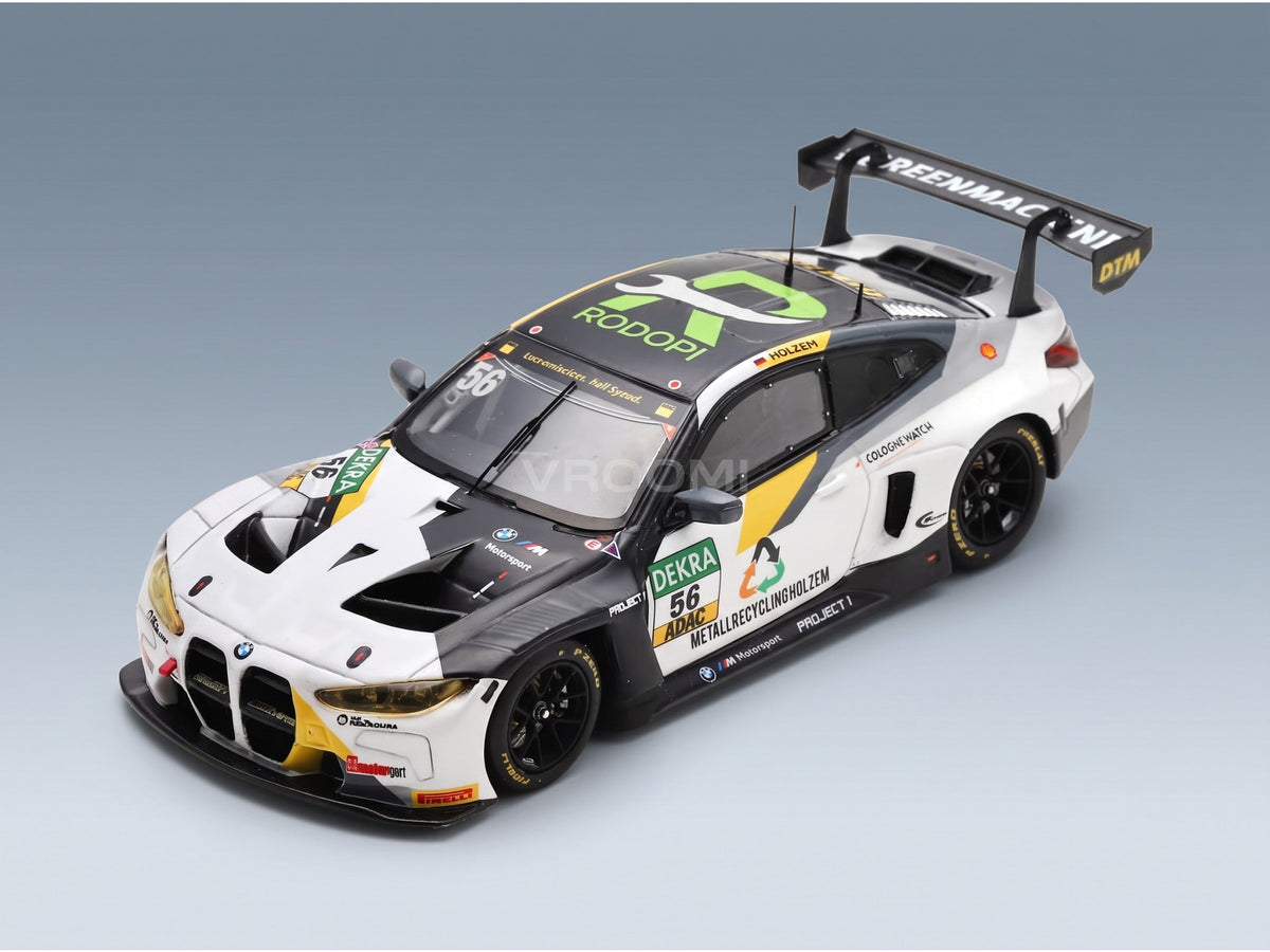 BMW M4 GT3 No. 56 Sandro Holzem Project DTM 2023 Spark Model 1:43 scale model - front three-quarter view