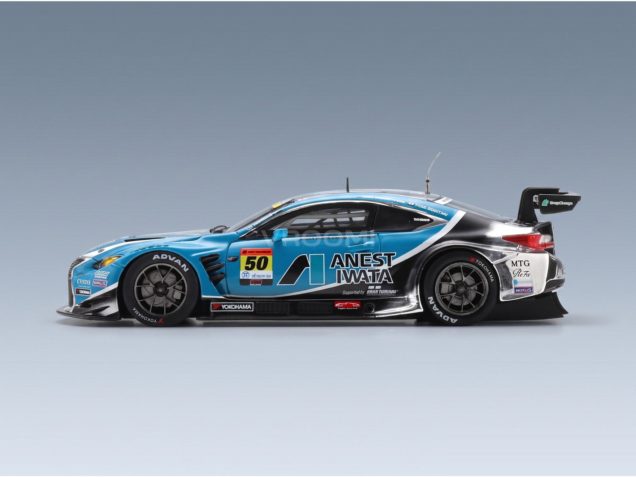 Lexus RC F GT3 Anest Iwata Racing No. 50 Igor Omura Fraga Yuga Fururtani GT300 Class Super GT 2024 Spark Model 1:43 scale model - side view