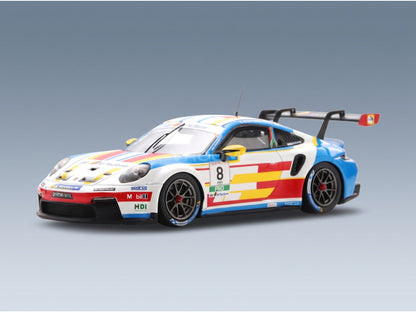 Porsche 911 992 GT3 Porsche Carrera Cup Italy No. 8 Kaegan Masters Champion 2025 Spark Model 1:43 scale model - side view