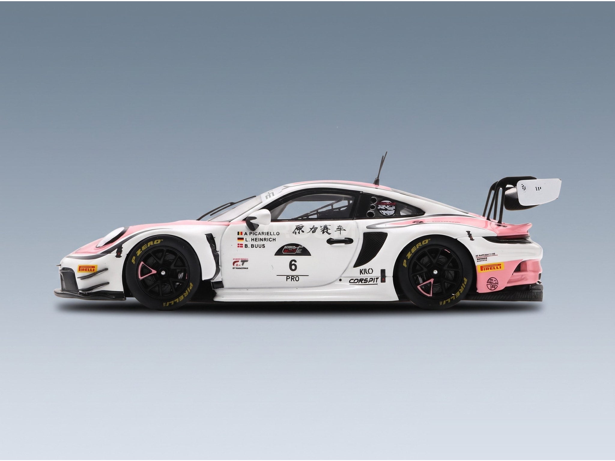 Porsche 911 GT3 R Origine Motorsport No. 6 Heinrich Picariello Buus 1000km Suzuka 2025 Spark Model 1:43 scale model - side view