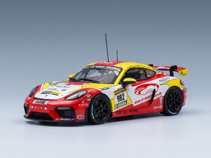 Porsche 718 Cayman GT4 CS W&S Motorsport No. 982 Duffner Krombach Kunz Weber Winner Cup 3 AM 24h Nürburgring 2026 IXO Models 1:43 scale model - front three-quarter view