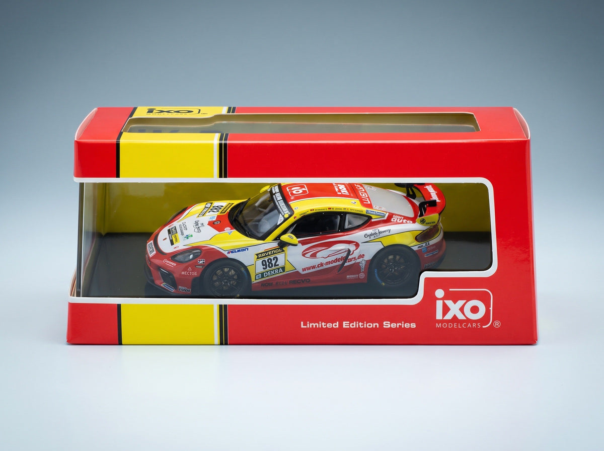 Porsche 718 Cayman GT4 CS W&S Motorsport No. 982 Duffner Krombach Kunz Weber Winner Cup 3 AM 24h Nürburgring 2026 IXO Models 1:43 scale model - original packaging