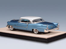 Cadillac Eldorado Seville 1956 Bahama Blue Metallic White Stamp Models 1:43 scale model - rear three-quarter view