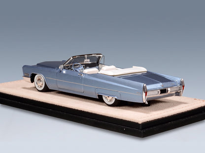 Cadillac De Ville Cabriolet Open 1967 Marina Blue Metallic Stamp Models 1:43 scale model - rear three-quarter view