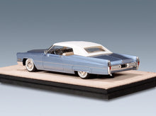 Cadillac De Ville Cabriolet Closed 1967 Marina Blue Metallic White Stamp Models 1:43 scale model - rear three-quarter view