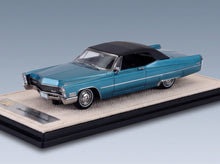 Cadillac De Ville Cabriolet Closed 1967 Capri Aqua Metallic Black Stamp Models 1:43 scale model - front three-quarter view