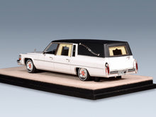 Cadillac Superior Hearse 1980 White Black Stamp Models 1:43 scale model - rear three-quarter view