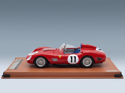 Ferrari 250 TR Scuderia Ferrari SpA No. 11 Frère Gendebien Winner 24h Le Mans 1960 Tecnomodel 1:18 scale model - side view on display base