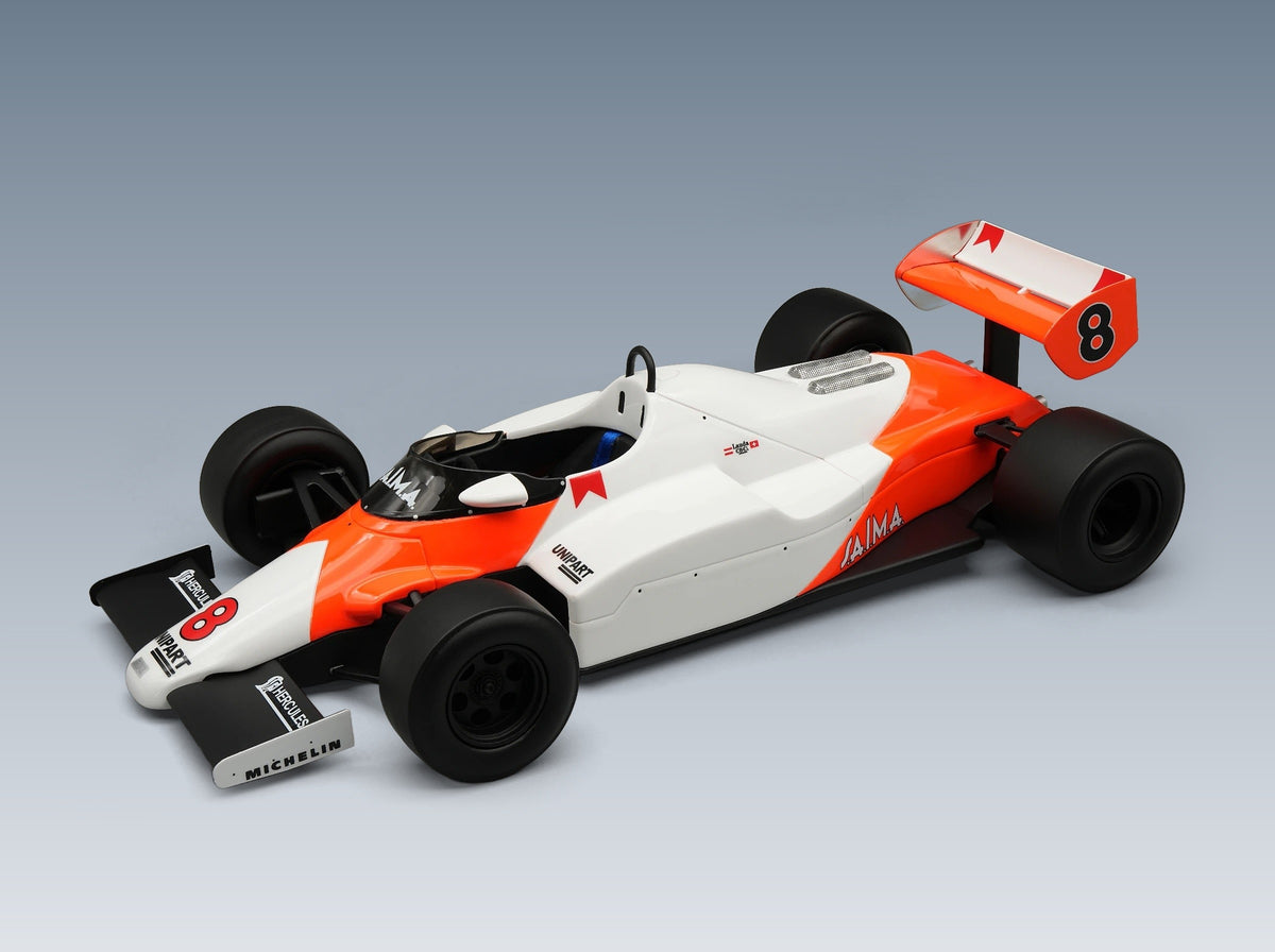 McLaren F1 MP4/1C No. 8 Niki Lauda USA Long Beach GP 1983 Tecnomodel 1:18 scale model - front three-quarter view