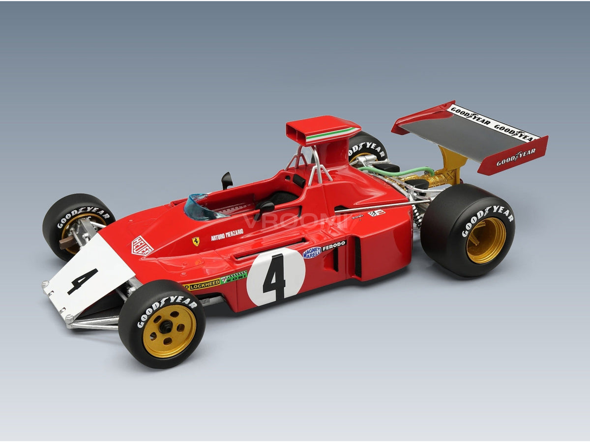 Ferrari F1 312 B3 Broke Nose No. 4 Arturo Merzario Canada GP 1973 Tecnomodel 1:18 scale model - front three-quarter view