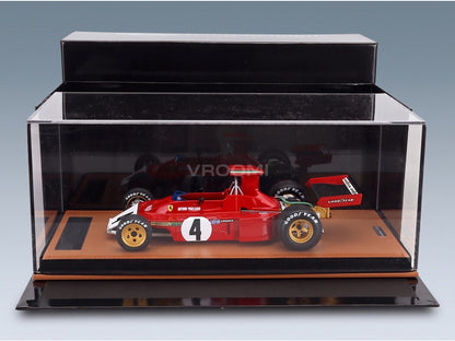 Ferrari F1 312 B3 Broke Nose No. 4 Arturo Merzario Canada GP 1973 Tecnomodel 1:18 scale model - side view in display case