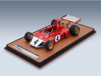 Ferrari F1 312 B3 Broke Nose No. 4 Arturo Merzario Canada GP 1973 Tecnomodel 1:18 scale model - side view on display base