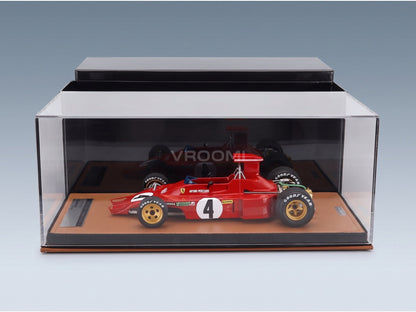 Ferrari F1 312 B3 No. 4 Arturo Merzario USA Watkins Glen GP 1973 Tecnomodel 1:18 scale model - side view in display case